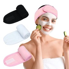 3 Pack Spa Facial Headband Hair Band For Women Magic Tape Closure Head Band Make