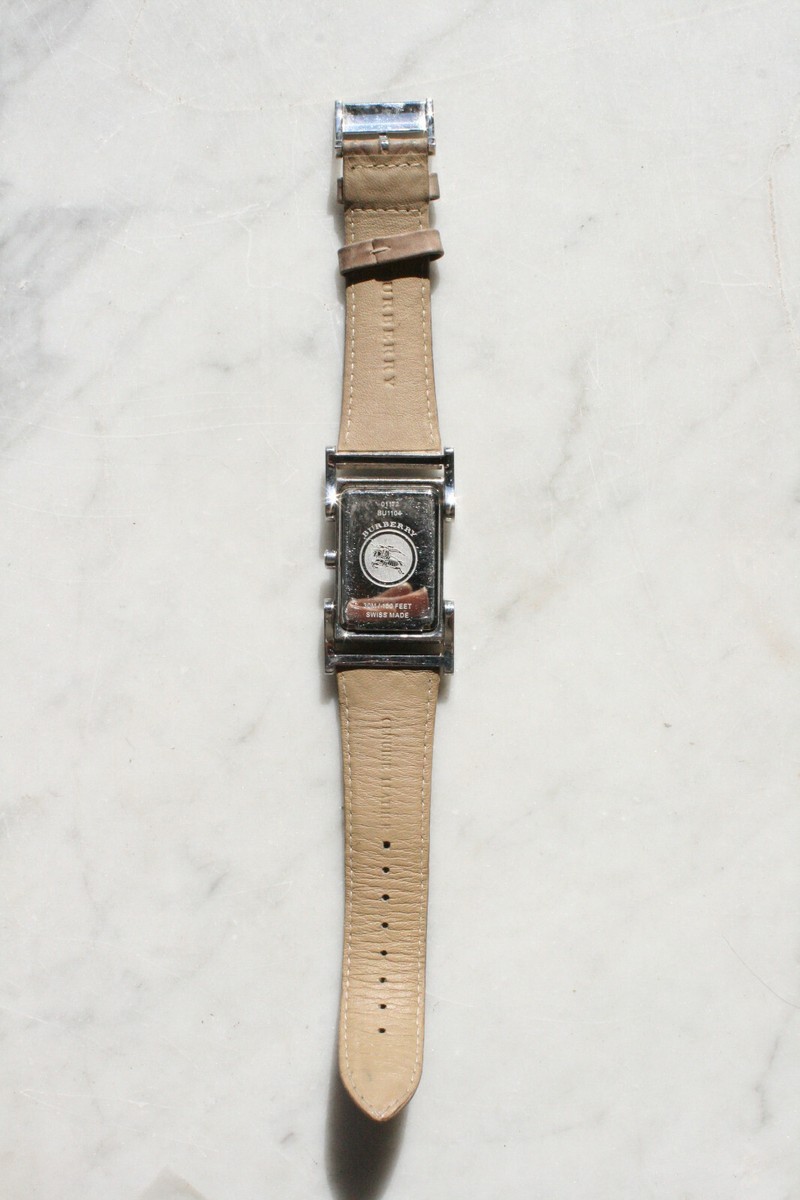 BURBERRY Men's Rectangular Quartz Watch. BU1104 Leather