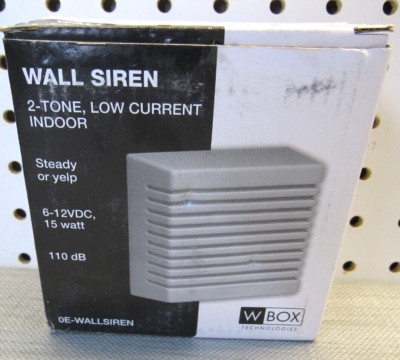 NEW Wall Siren 2 Tone Low Current Indoor 6-12 VDC 15Vatt