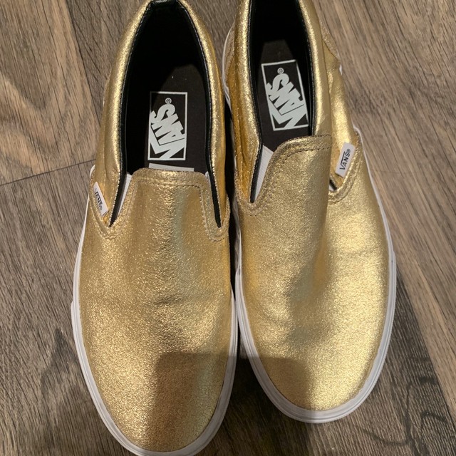 gold metallic vans
