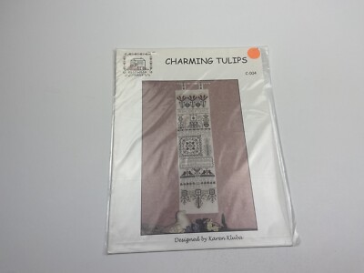 Rosewood Manor Charming Tulips Sampler Cross Stitch Pattern Bell Pull With Charm