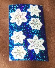 2 x 3" MRS GROSSMAN STICKERS: VINTAGE SNOWFLAKES Retired NLA *
