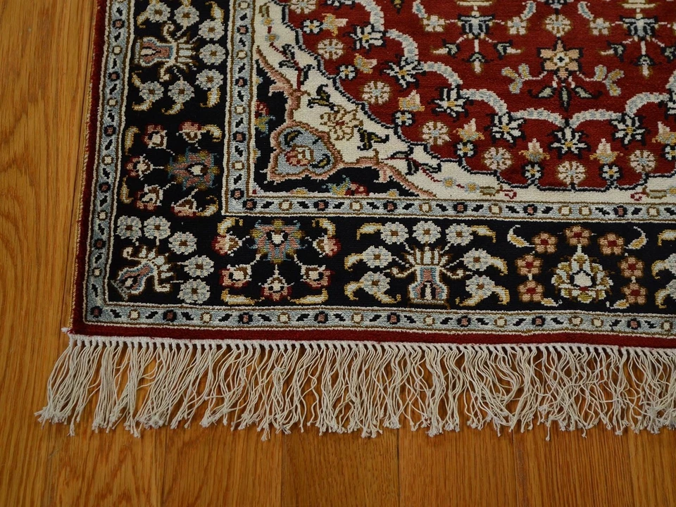 3 X 14 Runner Hand Knotted Silk Oriental Rug Red - Image 2 of 4