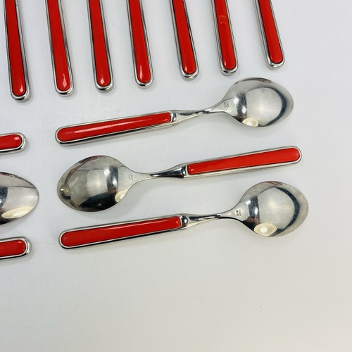 Pinti Inox Menù Posate 18 pz Coltello Forchette Cucchiaio Plastica Acciaio Inox Anni 80 - Foto 13 di 16