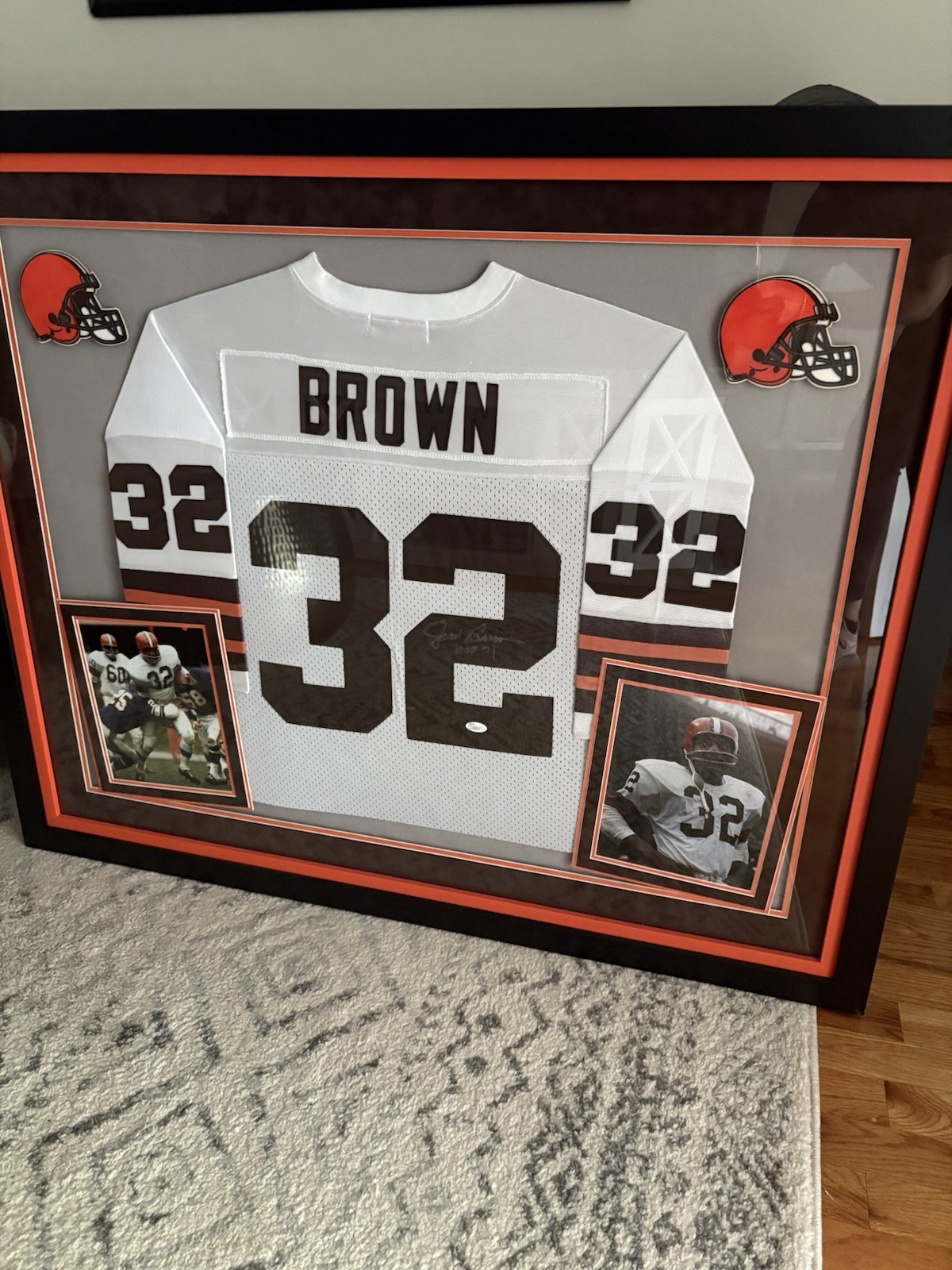 Jim Brown Autographed Signed Cleveland Browns NFL Framed Jersey JSA Authenticated 
