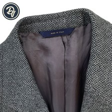 Mens 46 R Brooks Brothers ITALY Madison Fit Charcoal Herringbone Tweed Blazer