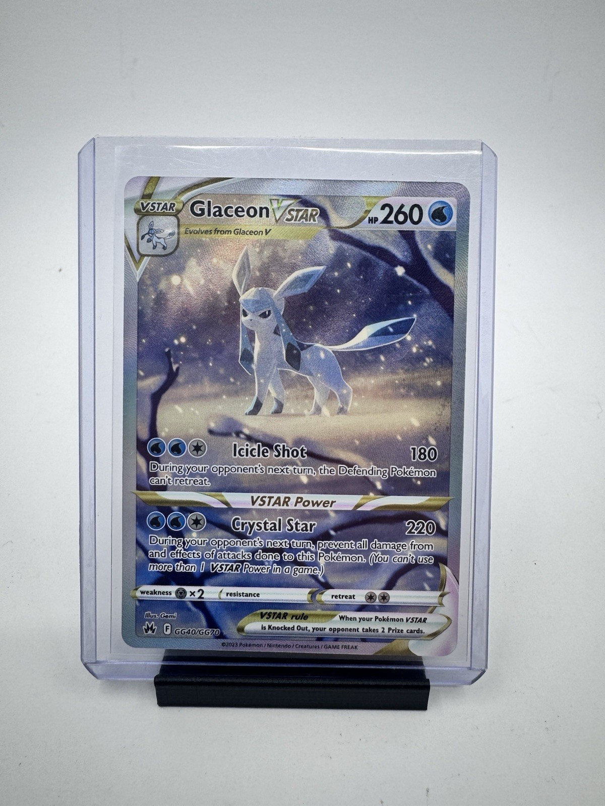 Glaceon VSTAR GG40/GG70 Crown Zenith: Galarian Gallery Holo (Near Mint)