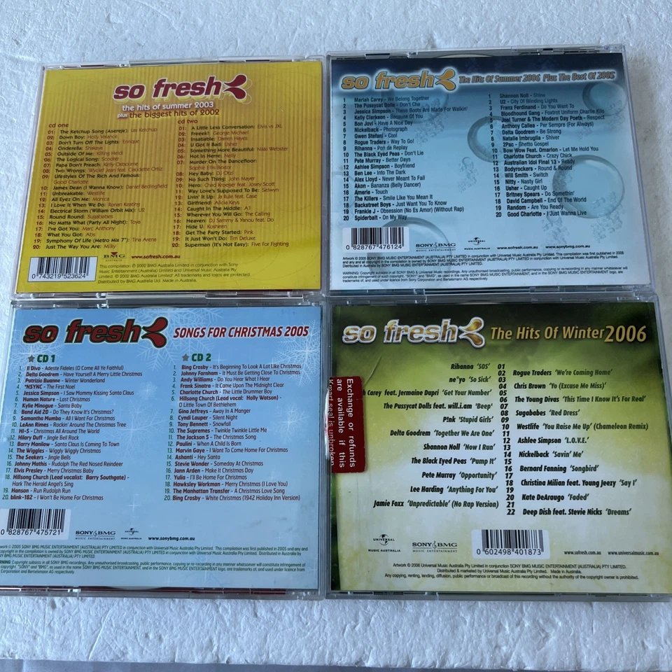 So Fresh CDs Bulk Lot x4 Country Pop Rock Dance R&B 00s Music Compilation Mixed — 第 2/4 张图片
