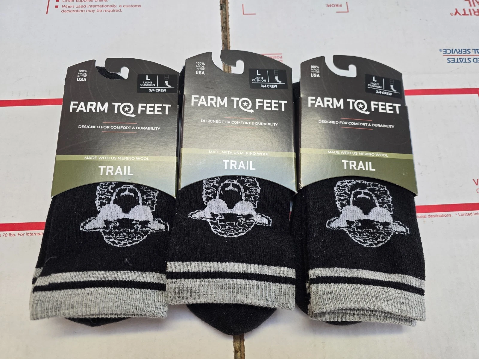 3 Pair Farm To Feet Trail Lightweight 3/4 Crew Socks Sheepy Boy
Opens in a new window or tab