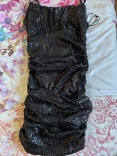 Black Sequin Bodycon Dress Quiz Size 10