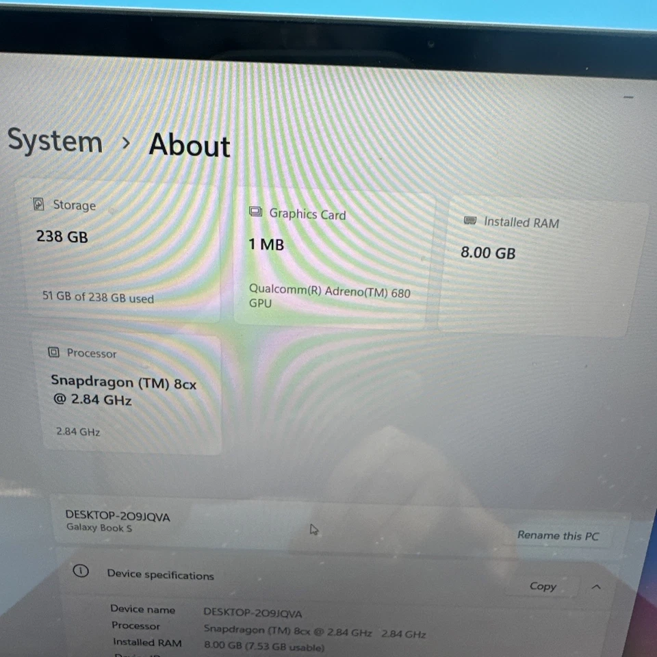 Samsung Galaxy Book S 13.3" Snapdragon 256GB Windows 11 Home Laptop - Gray - Image 3 of 4