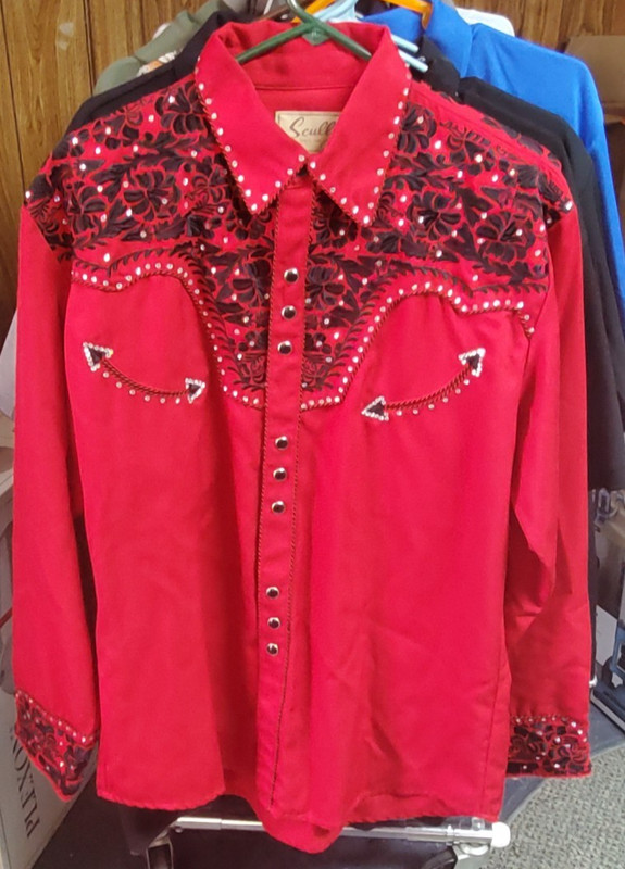 Scully Western Horsemanship Cowboy Rodeo Show Shirt Swarovski crystals M