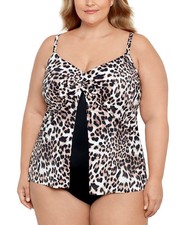 Swim Solutions Plus Size Knotted Flyaway Faux Hidden Spots 18W