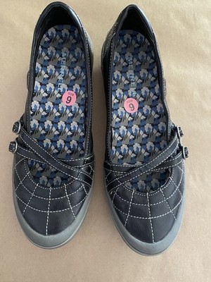 Merrell MaryJane Zodiac 9 Black Leather Slip On Adjustable Comfort Strappy Shoe