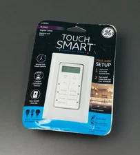 GE Touch Smart Simple Set In-Wall Programmable Digital Timer White 25055