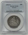 1854-O Seated Liberty Silver Half Dollar w/Arrows PCGS VG10