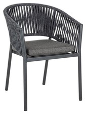 Bizzotto Gartenstuhl Stapelstuhl Terrassenstuhl Aluminium Olefin dunkelgrau