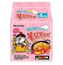Buldak Carbo Hot Chicken Flavor Ramen, 130g, Pack of 4