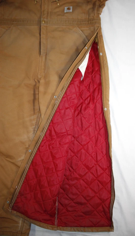 Mono Carhartt De Colección Para Hombres 44 Corto Pato Lona Aislado X01-BRN EE. UU. Marrón Foto 3 de 4