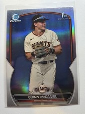 2023 Bowman Chrome 1st Refractor Quinn McDaniel BDC 136 Giants