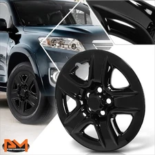 For 06-12 Toyota Rav4 17x6-1/2" OE Style Glossy Black Steel Wheel Hub Cap Cover