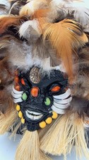 Vibrant Hand-Crafted Tribal Spirit Mask   Mix...