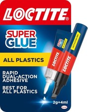 Loctite Super Glue All Plastics, Ideal for Bonding All Plastics, 4ml+2g