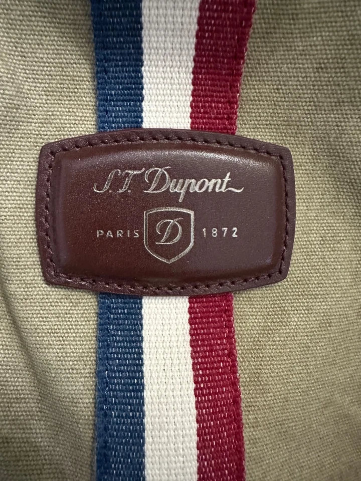 S.T. Dupont iconic brown canvas duffle bag with stripes - Image 2 of 4