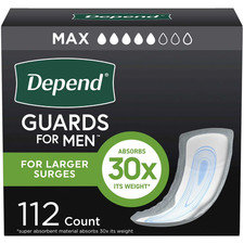 Depend Incontinence Guards for Men, Maximum Absorbency, 112 ct.