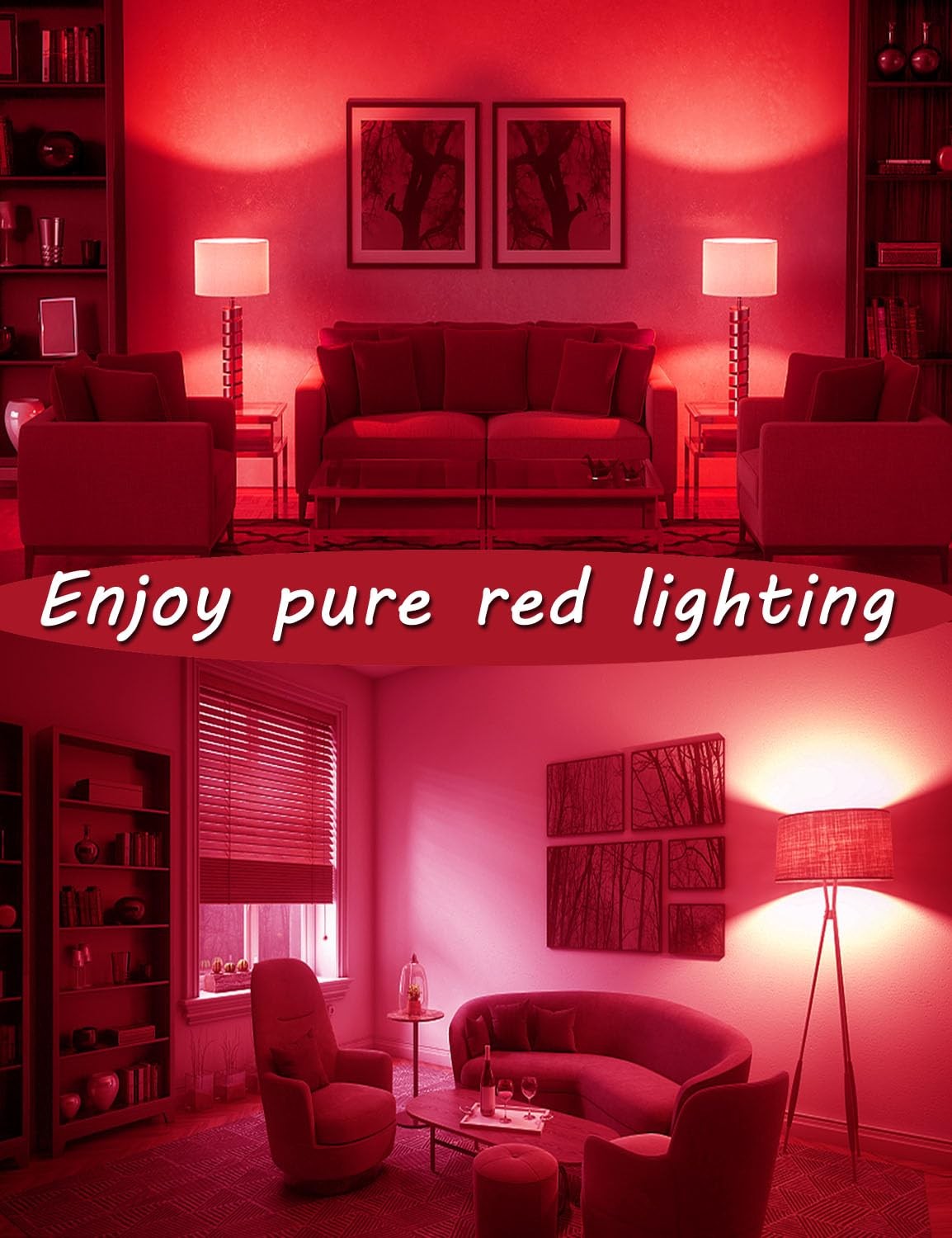 Ajuns LED Red Sleep Light Bulb Dimmable, 100 Blue Light Blocking Bulb ...