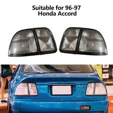 Coupe Black Brake Tail Lights Set For 96-97 Honda Accord Sedan Dxexlxexl