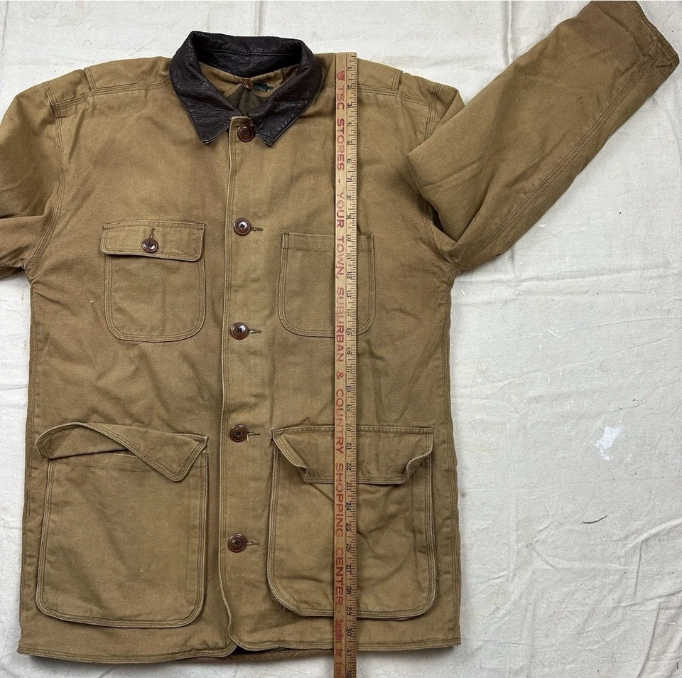 Vintage Men’s J.Crew Oversized Brown Lined Chore Coat Size XS - Image 3 of 4