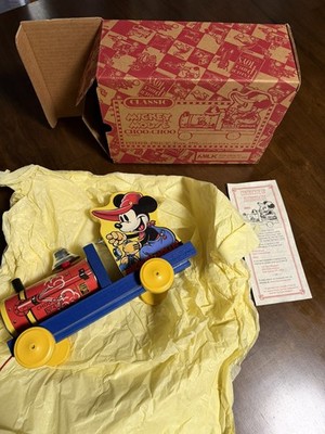 Mickey Mouse Choo-Choo Pull Toy Reproduction ToyTown USA 2003 Fisher Price #432