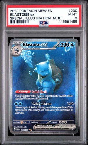 2023 POKEMON MEW EN-151 SPECIAL ILLUSTRATION RARE #200 BLASTOISE EX PSA 9