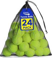 24 Pack Pressureless Tennis Balls Bulk w/ Mesh Bag Training Practice Pet Dog Toy