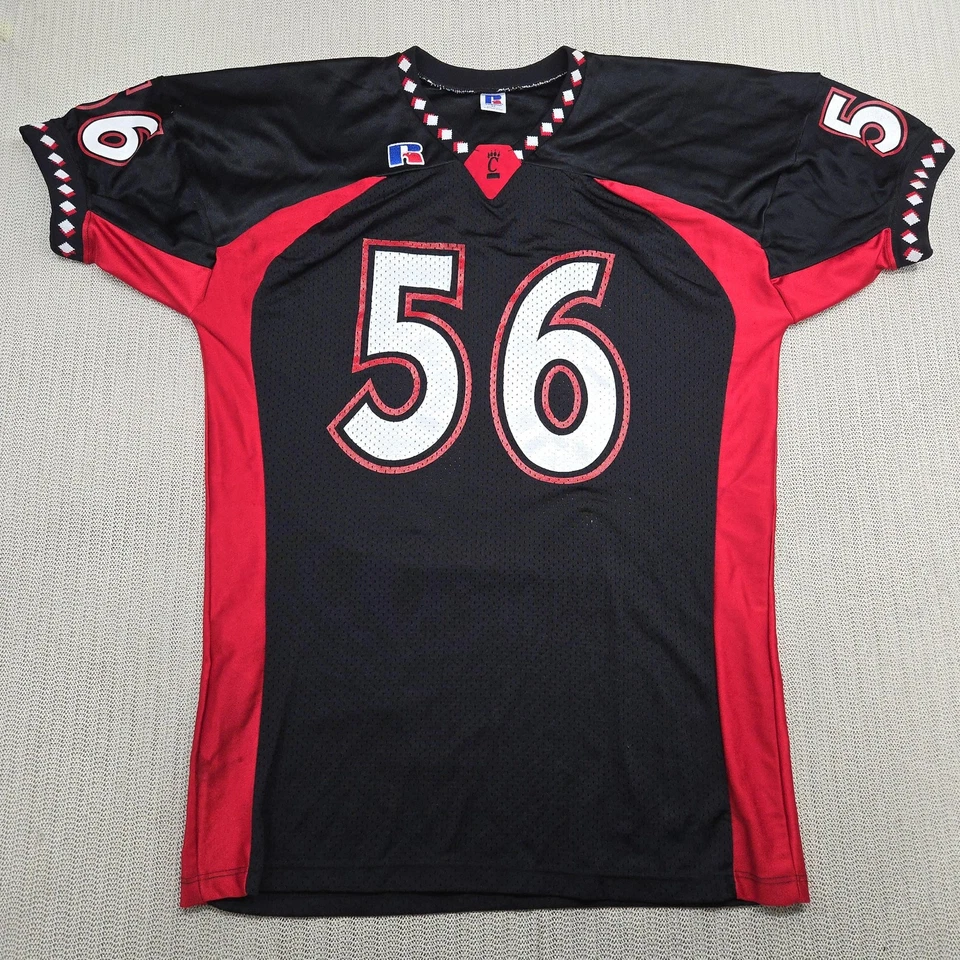 Cincinnati Bearcats Football Jersey Mens XL Black Red NCAA 56 Russell Made USA - Image 2 of 4