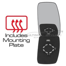Upper Mirror Glass Fits Nissan NV400 Van 2011-2022 Heated Convex Drivers Side