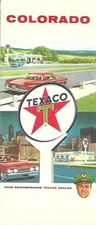 1963 TEXACO OIL Road Map COLORADO Denver Pikes Peak Rocky Mountain National Park