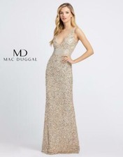Mac Duggal 4930D V-Neck Sequin Gown-Size 14.  (LK# 169 A)