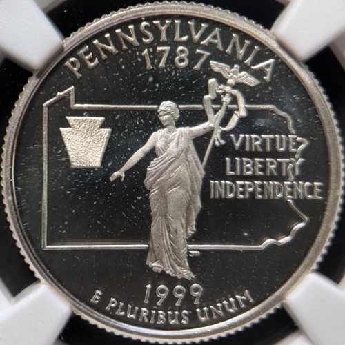 UNITED STATES. 1999, 25 Cents, Silver - NGC PF69 - Pennsylvania, Keystone 027 - Picture 3 of 5
