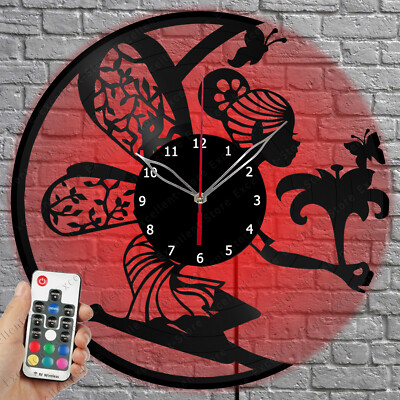 LED Vinyl Clock Fairy LED Light Vinyl Record Wall Clock Home Decor 2020