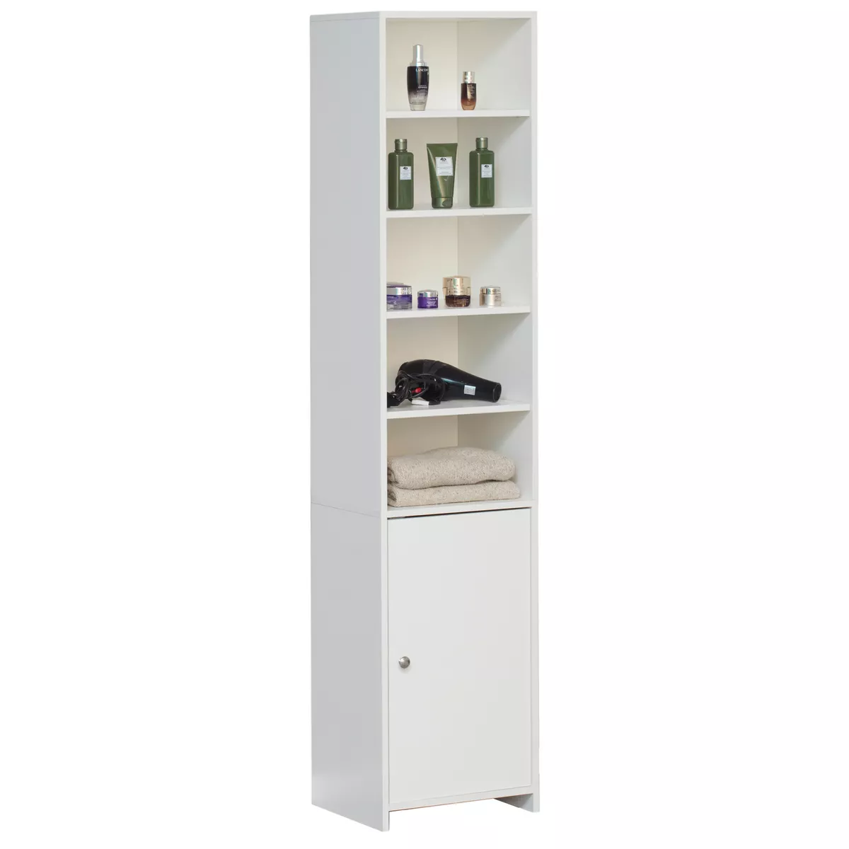 Tall Freestanding Bathroom Laundry Storage Organizer Cabinet Linen