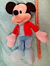 Mickey Mouse DISNEY Christmas Plush w/ Snowflake on Sweater Stuffed Toy 17"