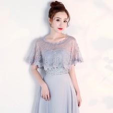 Women Floral Lace Capelet Shawl Cardigan Wrap Shrug Bolero Bridal Wedding