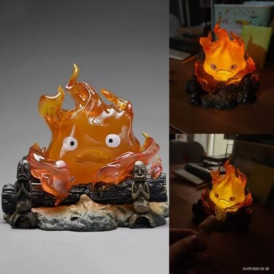 Creativity Calcifer Figure LED Night Light Anime Howl's Moving Castle Flame Toy