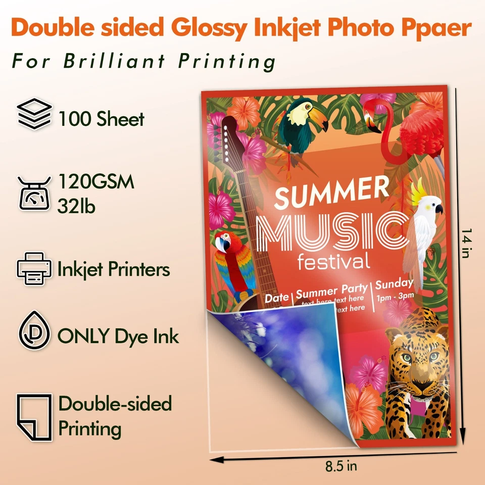 300 PK Koala Double Sided Glossy Photo Paper 8.5x14 32lb Brochure Paper Inkjet - Image 2 of 4