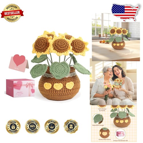 Decorazione girasole fatta a mano con steli regolabili - confezione pronta regalo inclusa