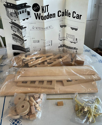 Train Cable Car Kit Wooden 15  Long. P/N # 18002 New In Bags, Box +Instructions.