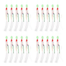 20PCS Mackerel Feather Lure Hooks Sea Boat Colorful Sunlight Fishing Lures Rigs
