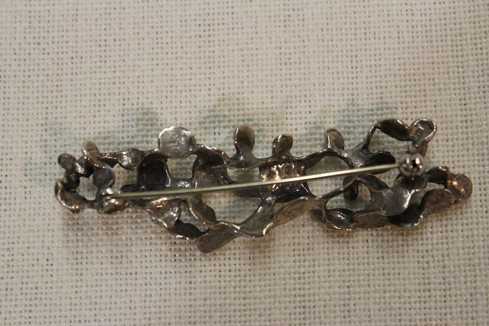Broche Toulhoat En Argent Massif - Motif Pastilles Longue, Style Celte Breton